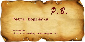 Petry Boglárka névjegykártya